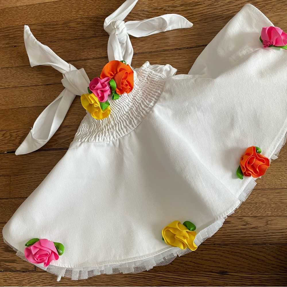 Hollywood Babe Girls white dress size 12 months full skirt pageant photos